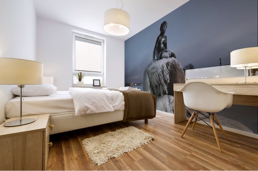 Frozen statue of The Little Mermaid Mural print