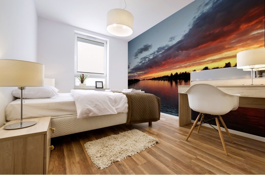 Amazing dramatic sky at evening Mural print