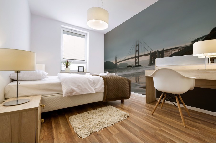 Golden Gate in the smog Mural print