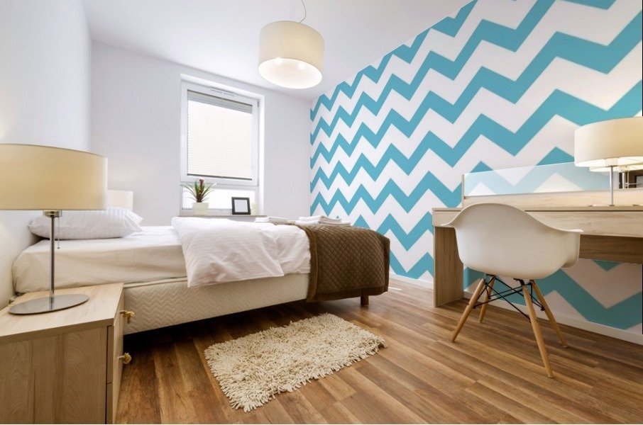 CORNFLOWER CHEVRON Mural print