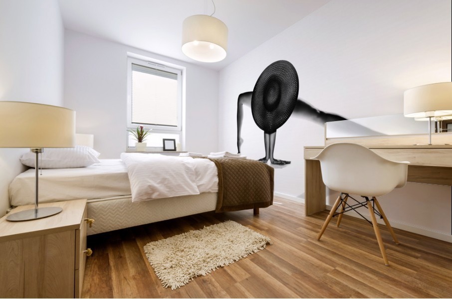 Nude Woman Black hat Mural print