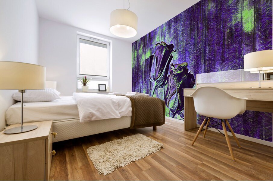 Arte 149 Roses Flowers impressionist-paint-style  Mural print