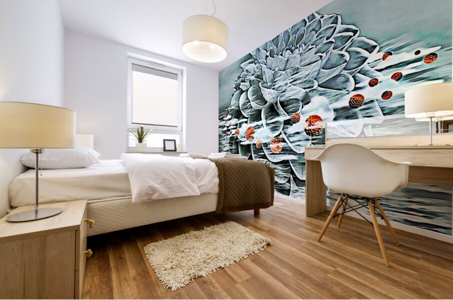 Arte 152 Dahlias in water oil-paint-style Mural print