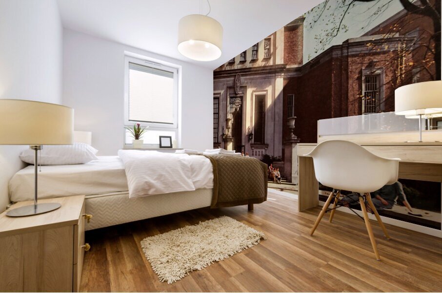 1940s university of west virginia campus art Mural print