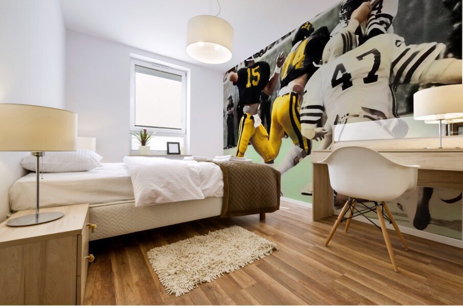 west virginia star quarterback jeff hostetler Mural print