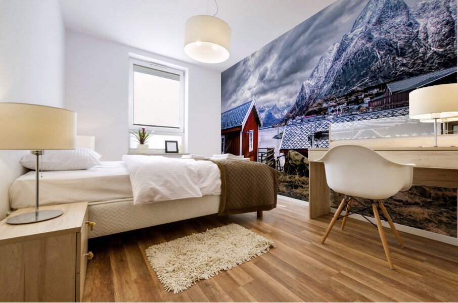 Reine Rorbu Mountain Landscape Mural print