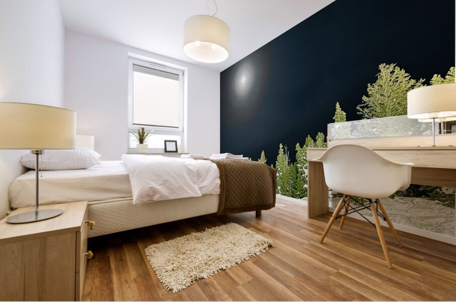 Moonlit Pines Mural print