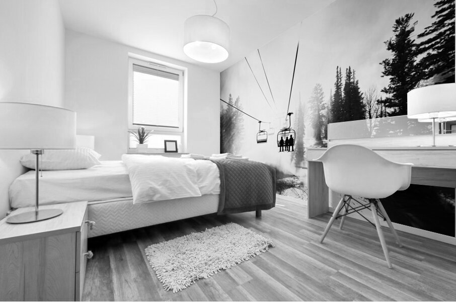 Chairlift Morning Mist  Mural print