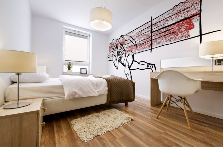 1960s football player art row1 Mural print