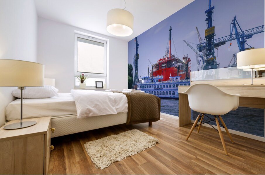Port of Hamburg Boats Mural print