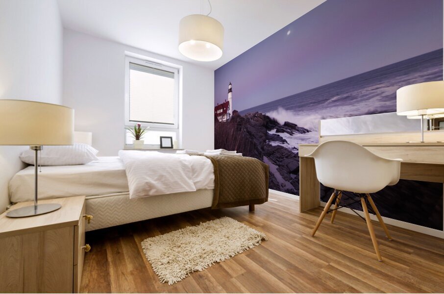 Maine Portland Cape Elizabeth Lighthouse Sunset 3 Mural print