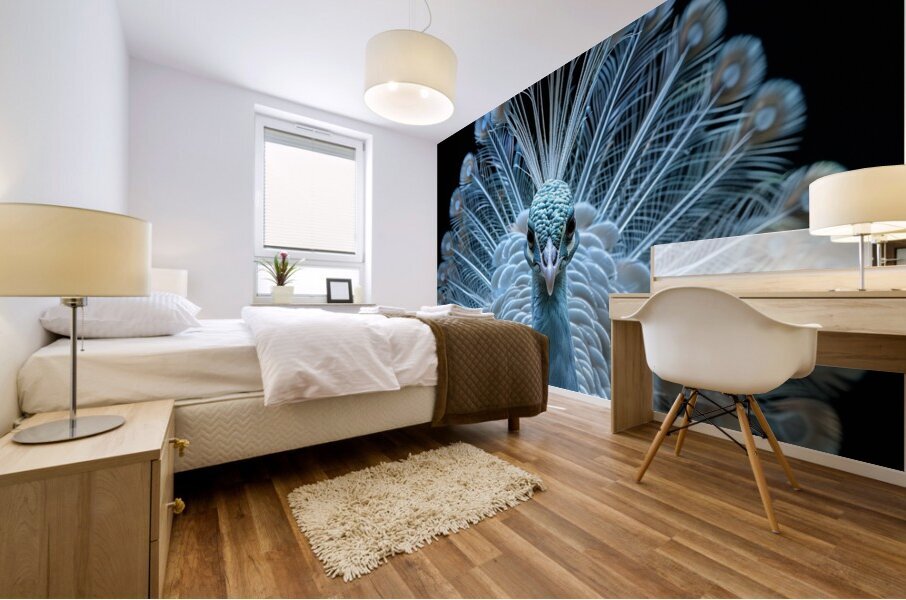 Charming White Peacock Mural print