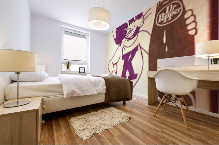 1970s kansas state wildcat dr pepper ad Mural print