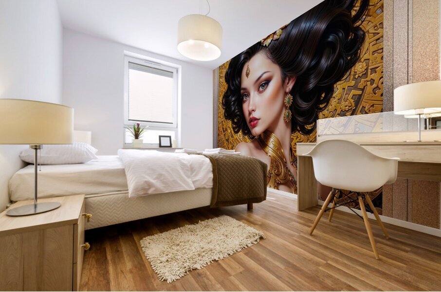 Portrait Of Delania Tracia Mesmerizing AI Concept Art by Xzendor7 Mural print