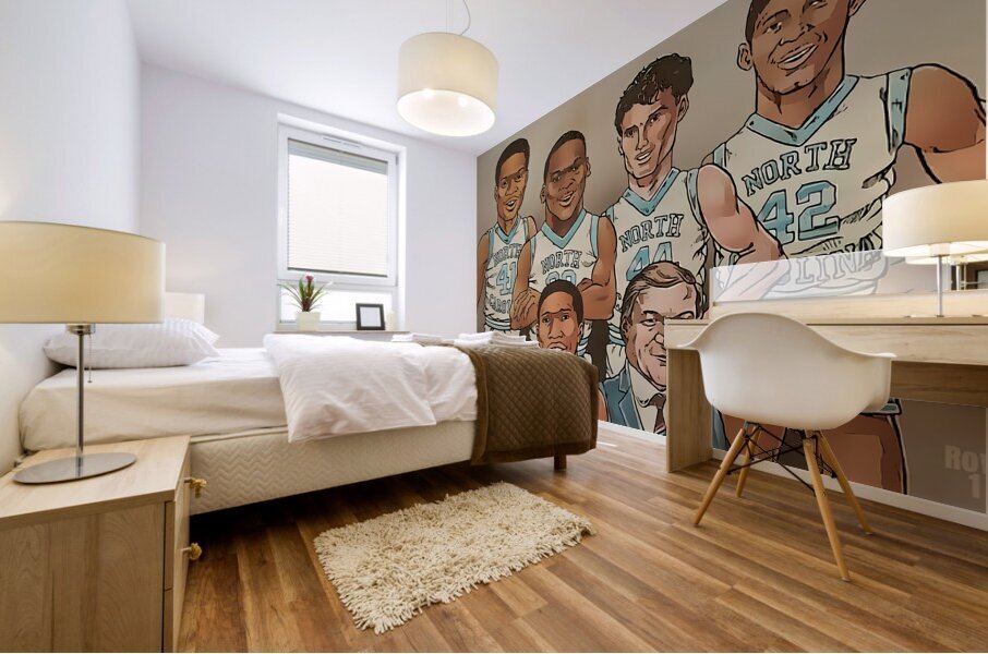 1983 North Carolina Basketball Cartoon Art Mural print
