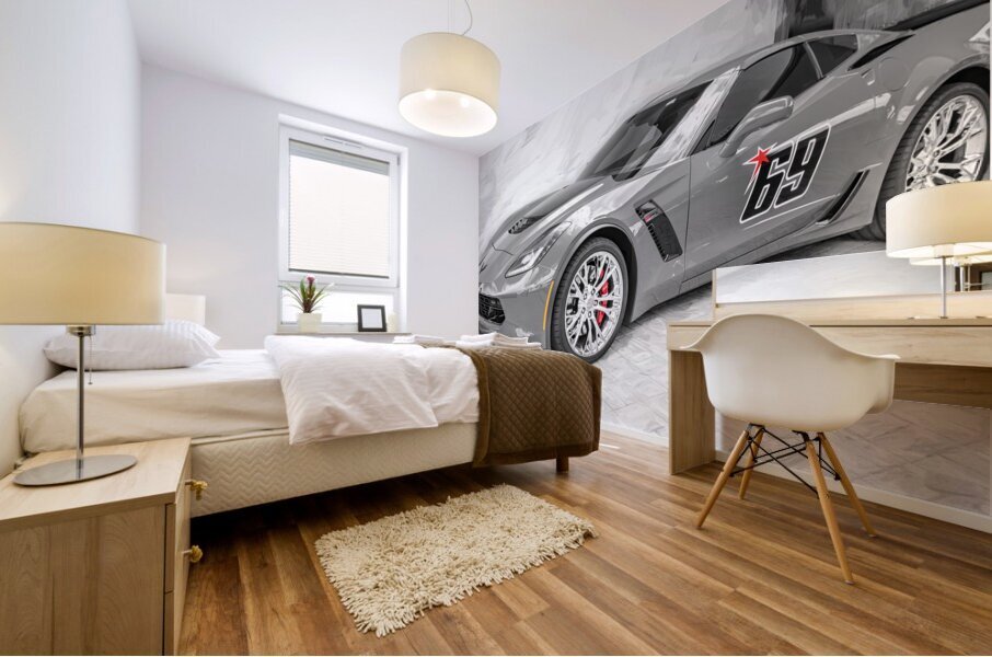 2015 Red #69 Chevrolet Corvette ZO6 X190 6 Mural print