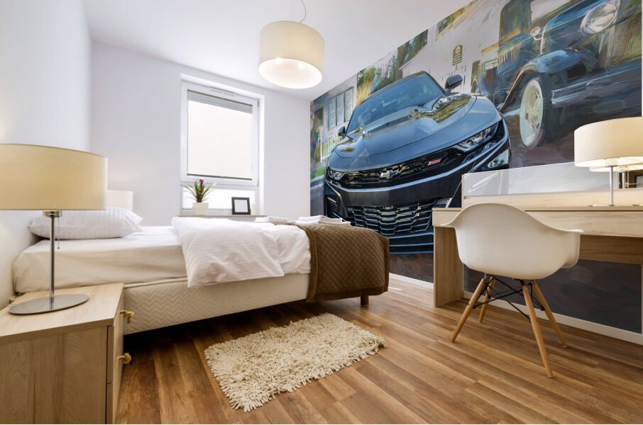 2019 Black Chevrolet Camaro SS LT1 X 6 Mural print