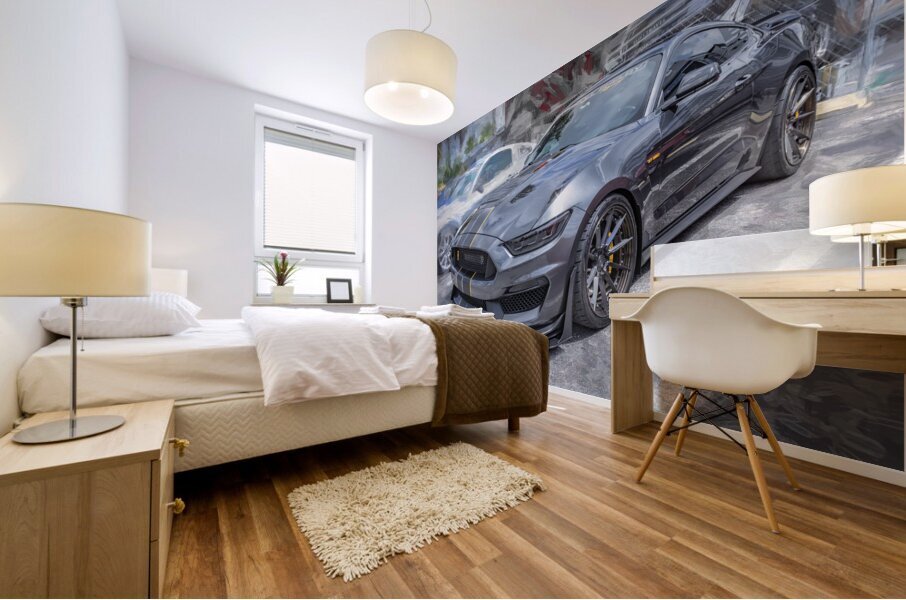 2016 Gray Ford Shelby Mustang GT350 X 2 Mural print