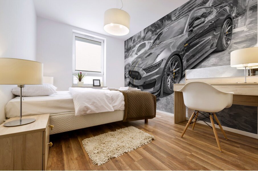 2016 Gray Ford Shelby Mustang GT350 X 6 Mural print