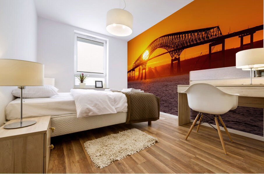 Sunset at Key Bridge Mural print