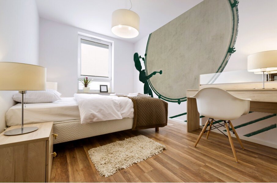 marching band vintage bass drum art Mural print