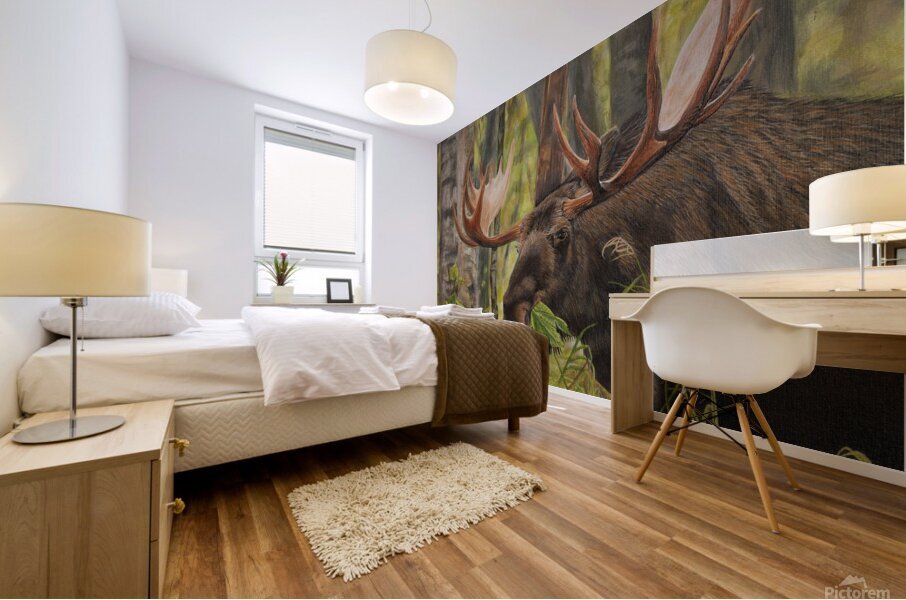 Munching Moose - Painting Mural print