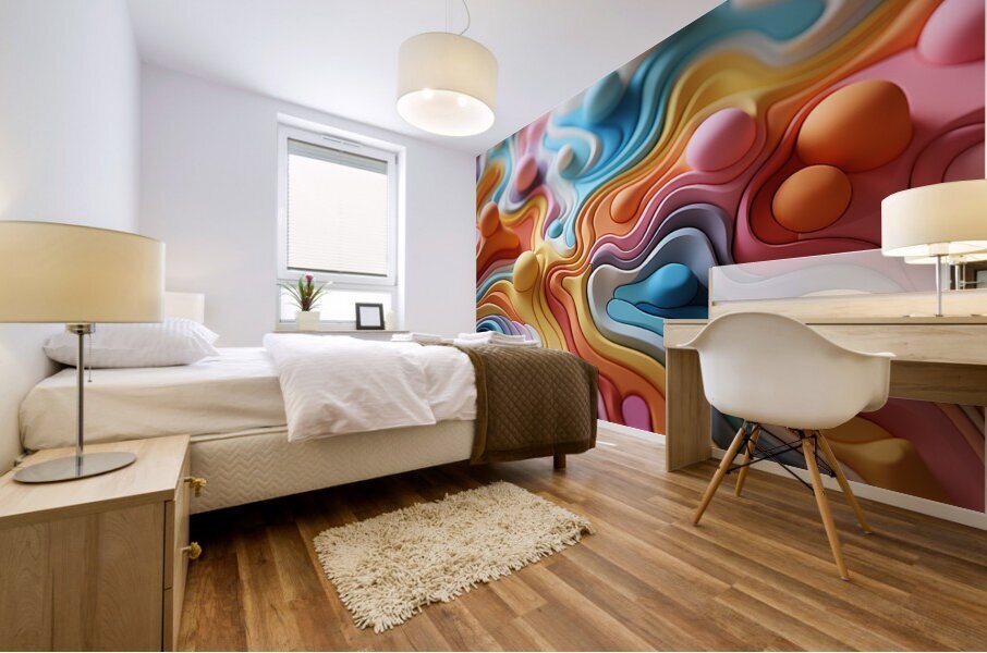 Flowing Abstract Mural print