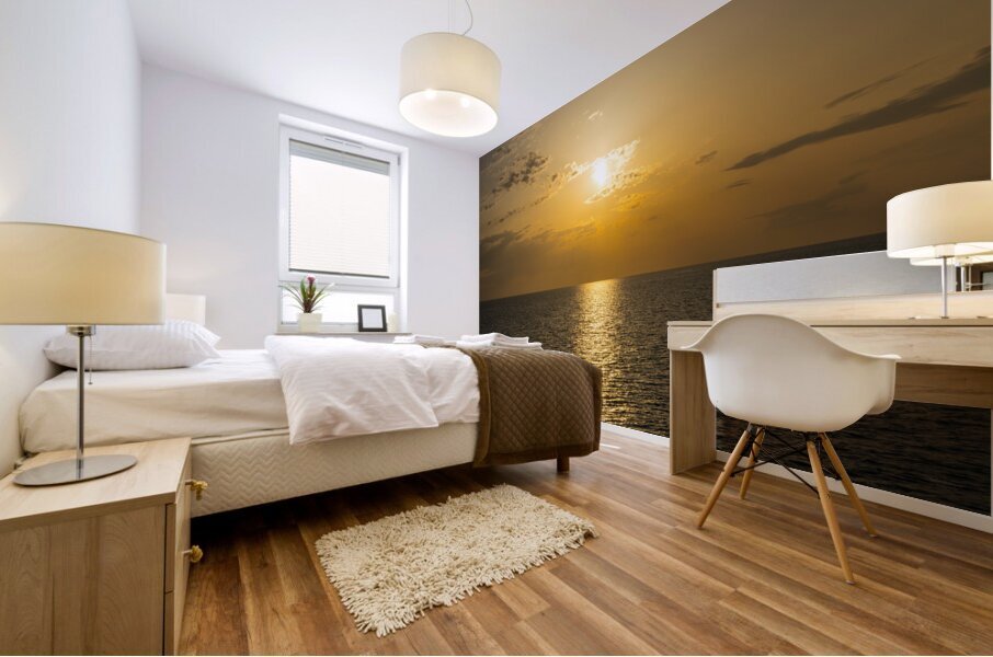 Gulf Of Mexico Centered Golden Sunset Mural print