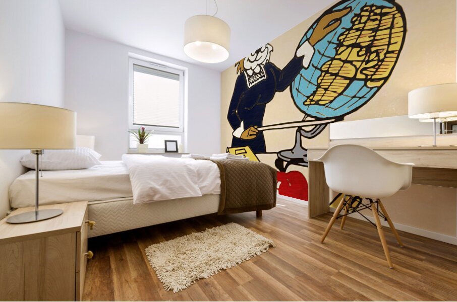 cartoon vintage arizona wildcat teacher art Mural print
