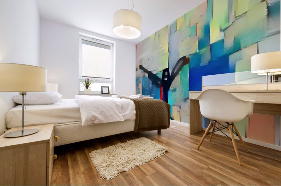 streched arms figure Mural print