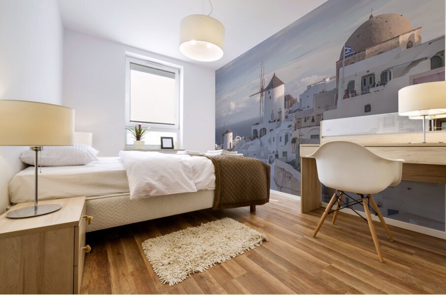 oia santorini panoramic view Mural print