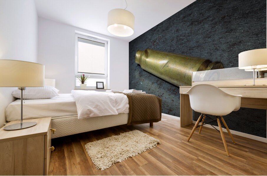 closeup of a brass casing Mural print