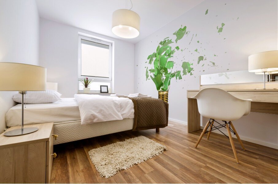 broken green bulb  Mural print