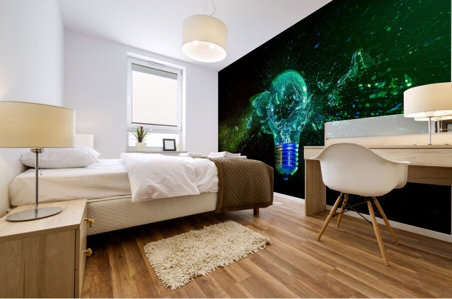 abstract light bulb background Mural print