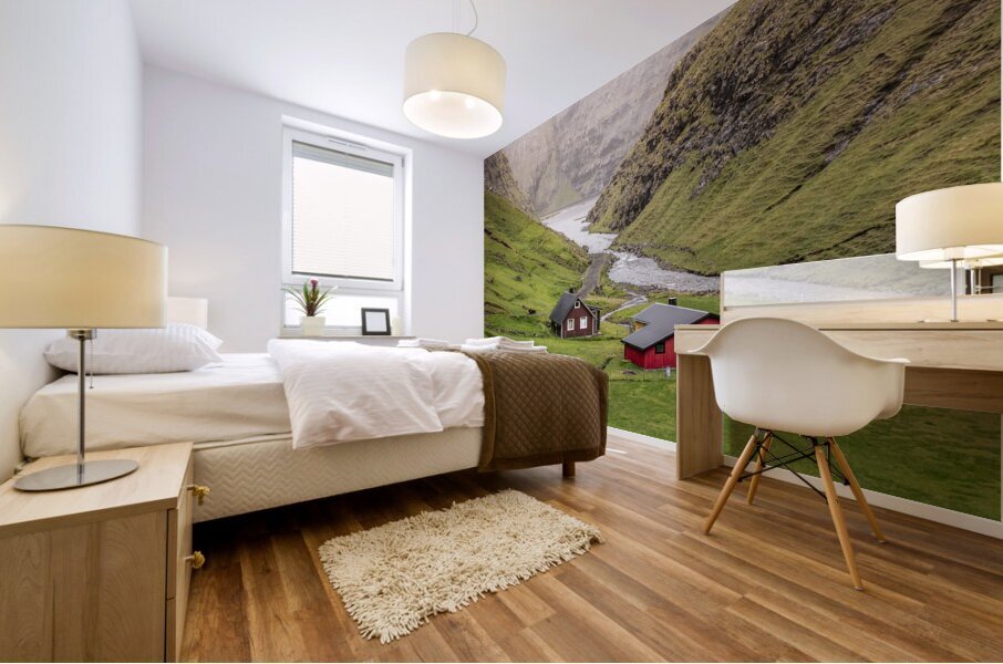 faroe island isolated buildings  Mural print