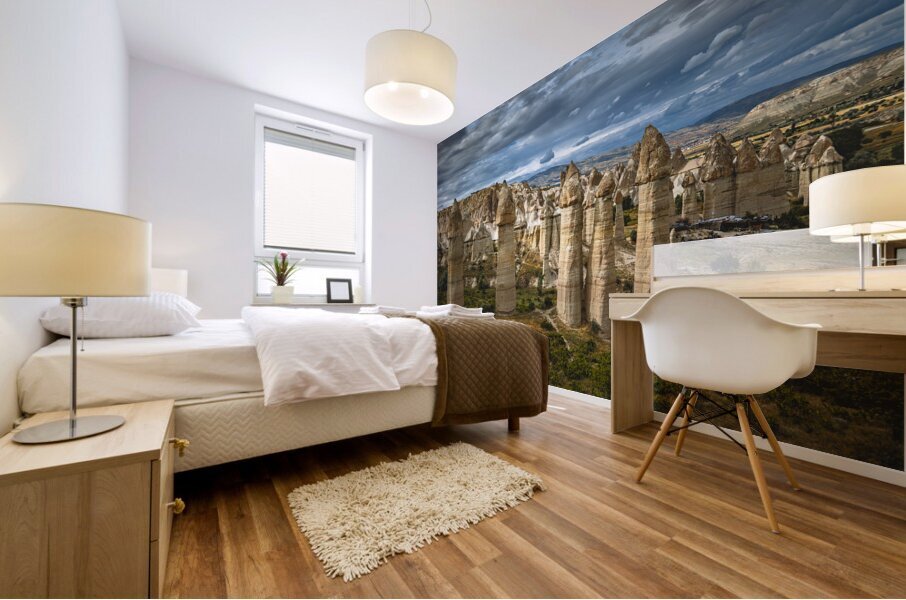 famous rock formations in love valley.  Mural print