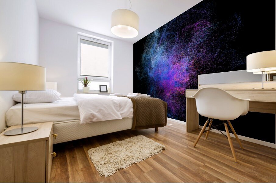 color cloud on black. Mural print
