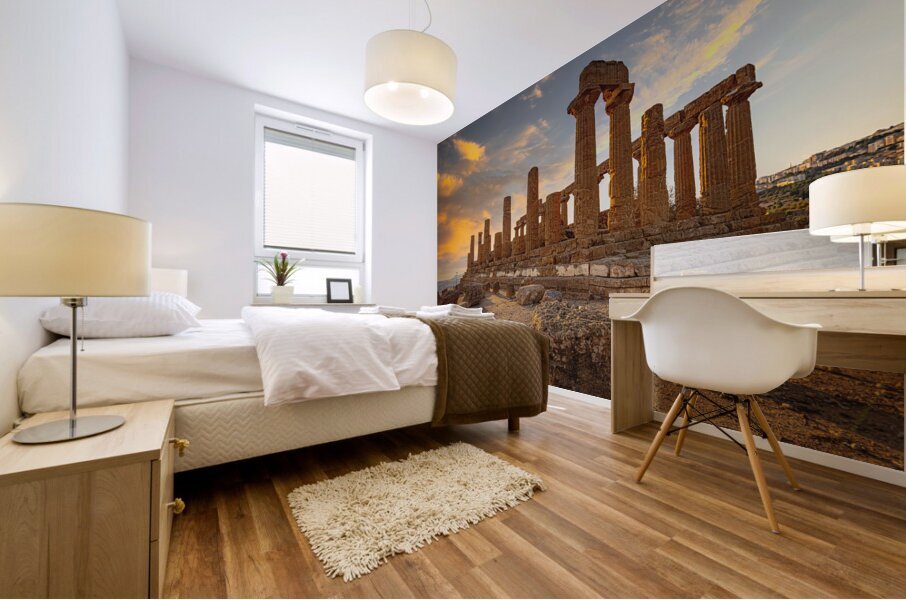 temple of juno in t​​agrigento.  Mural print