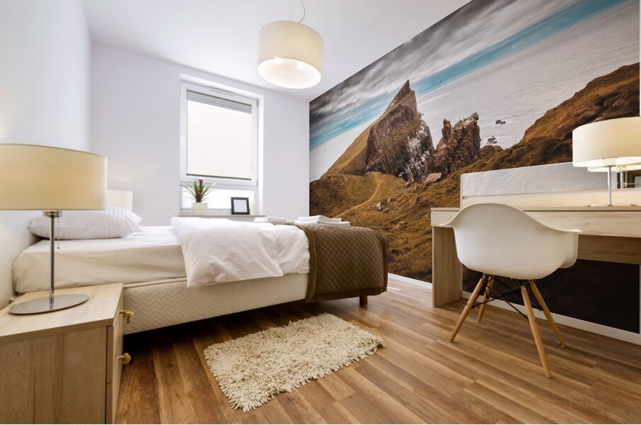 view of the cliffs and the coast on the sea of ​​the island  Mural print