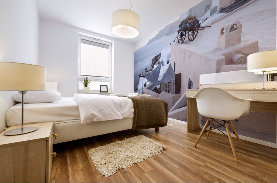 santorini oia background Mural print