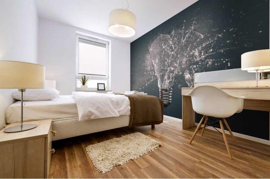 explosion of light bulb  Mural print
