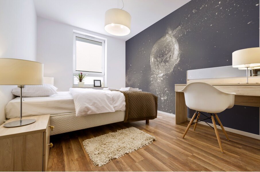 explosion of glass sfere Mural print