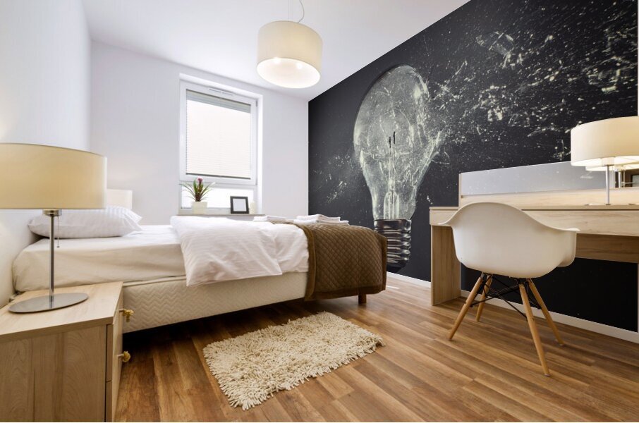 closeup of glass bulb explosion Mural print