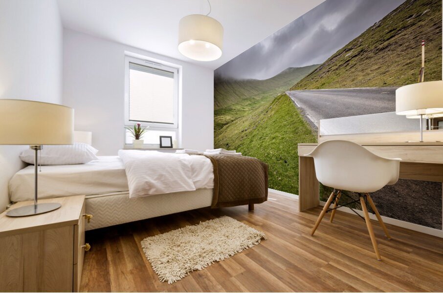 road in faroe island Mural print