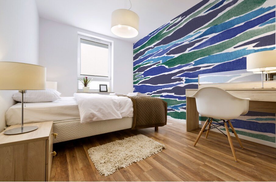 Abstract Watercolor Splash Waves Lines 31 Mural print