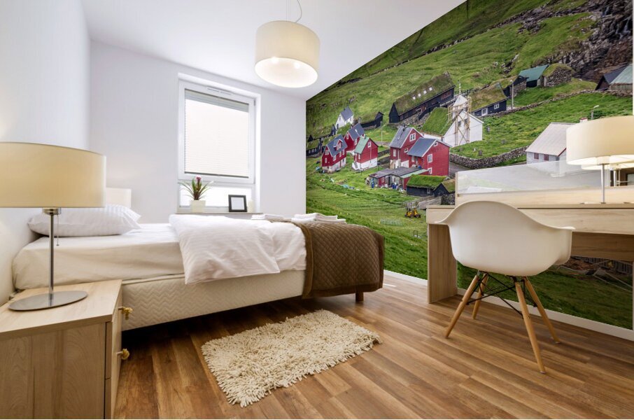 house in mykines Mural print