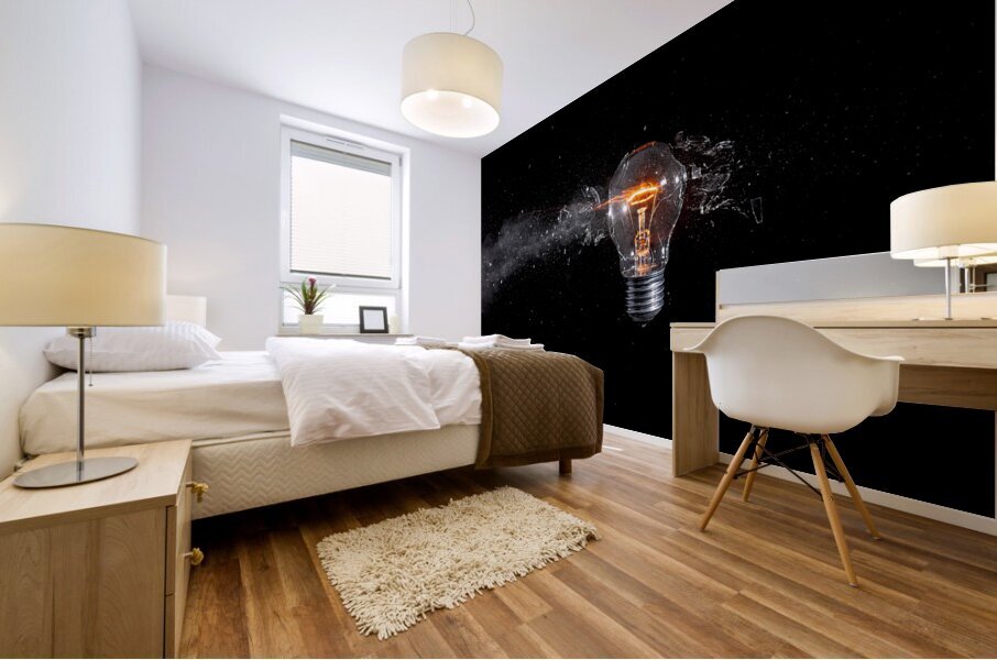 glass bulb explosion Mural print