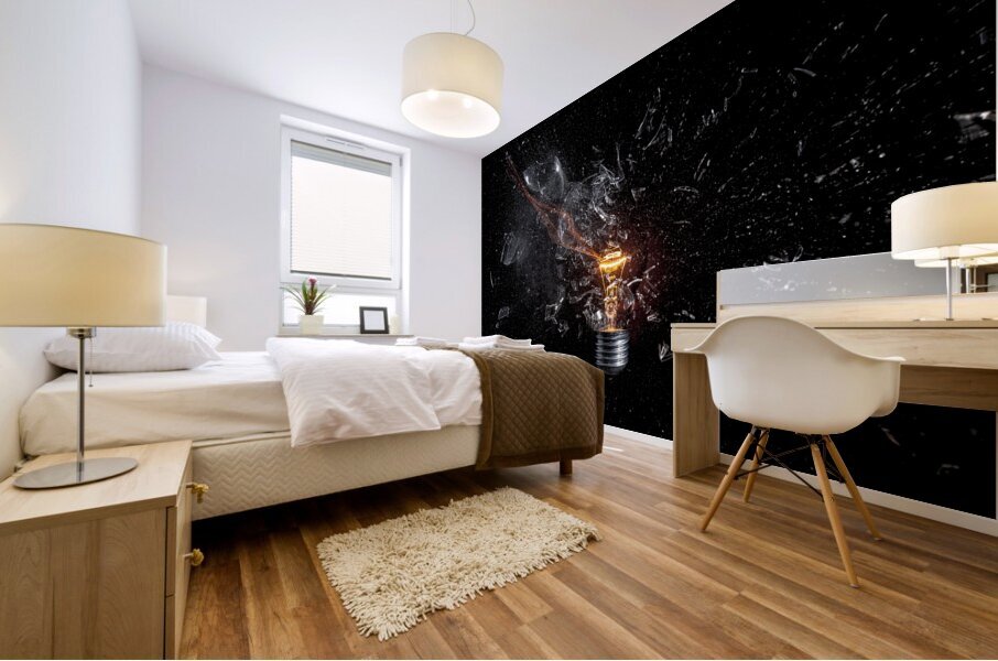 glass bulb explosion Mural print