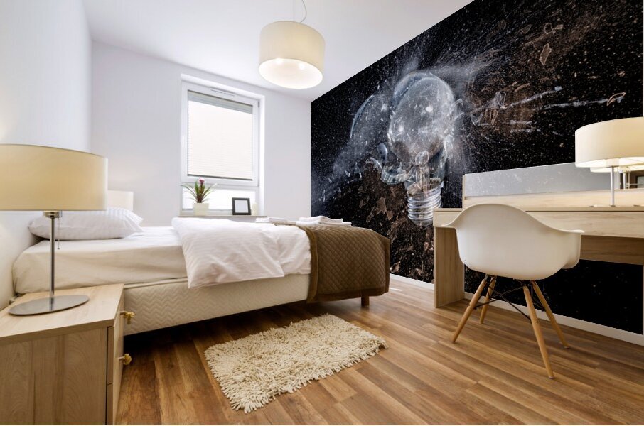 glass bulb explosion Mural print