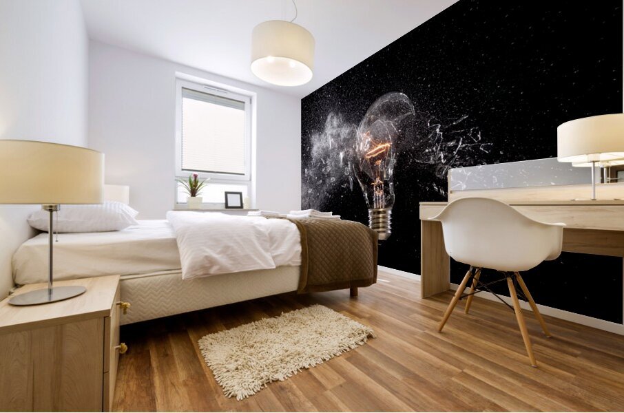 bulb glass explosion Mural print